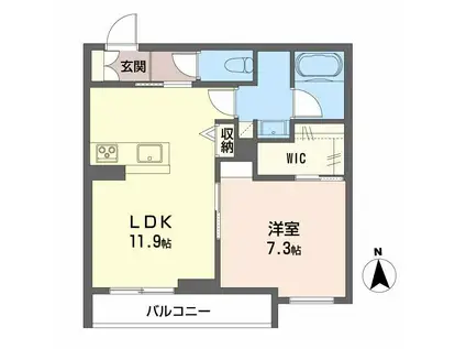 フェリシア(1LDK/3階)の間取り写真