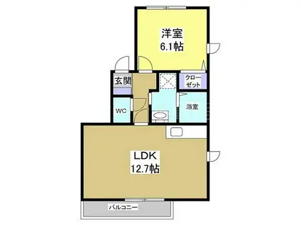 メゾンレグルス(1LDK/2階)の間取り写真