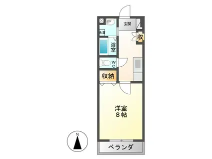 シューフルールVI(1K/3階)の間取り写真