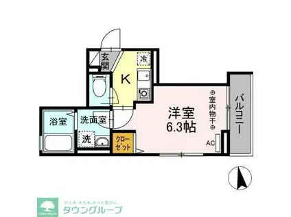 スタジオメイズ(1K/3階)の間取り写真