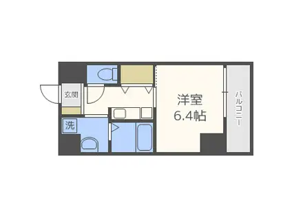 クレビオス難波イースト(1K/8階)の間取り写真