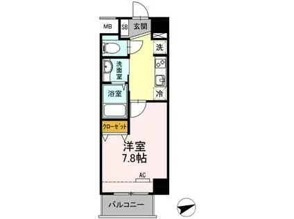 PLUM VILLAGE(1K/2階)の間取り写真