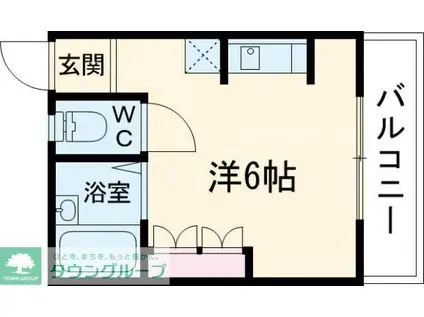 宮原ハイツA棟(ワンルーム/2階)の間取り写真