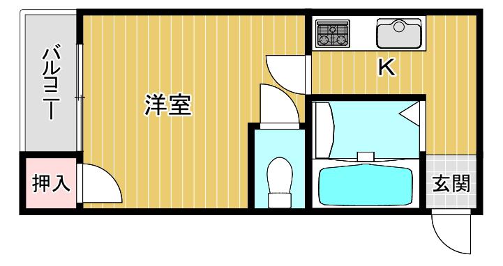 フリーディオ春日町(1K/4階)の間取り写真