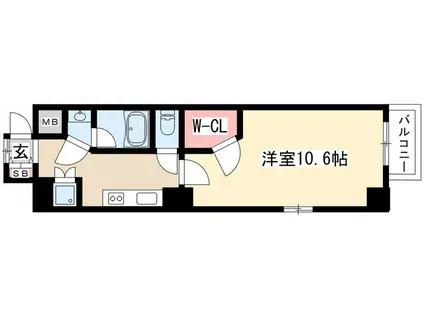 エスペランサみずの(1K/5階)の間取り写真