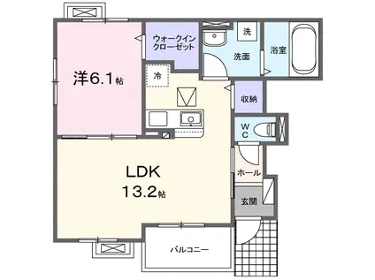 ルナ ドルチェ(1LDK/1階)の間取り写真