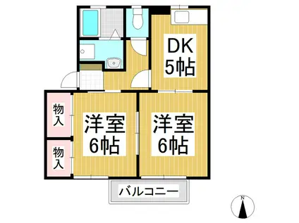 ソレーユ・マキ(2DK/1階)の間取り写真