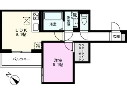 メルヴェーユ(1LDK/1階)の間取り写真