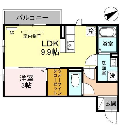 KD-II(1LDK/1階)の間取り写真