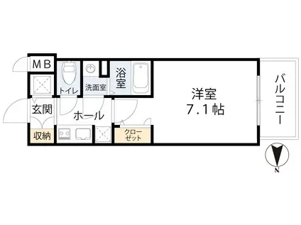 ファーストフィオーレ大阪城イースト(1K/13階)の間取り写真