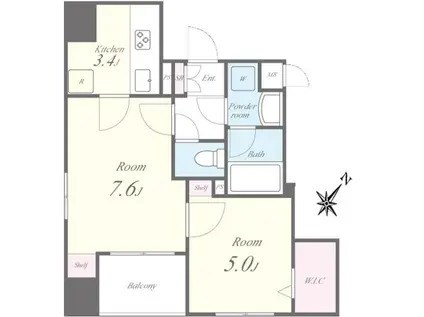 アヴェニール東麻布 AVENIR東麻布(2K/2階)の間取り写真