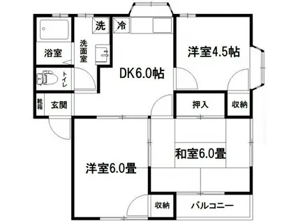 ハイツ望月(3DK/1階)の間取り写真