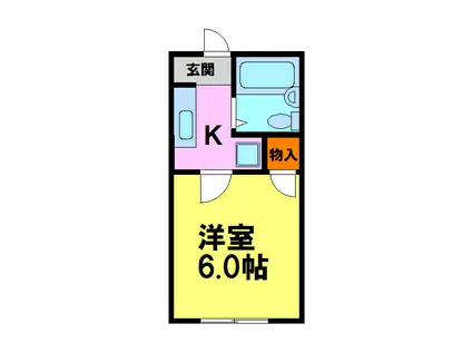 槻木ハイツ(1K/1階)の間取り写真