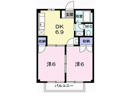 サンコート(2LDK/1階)の間取り写真