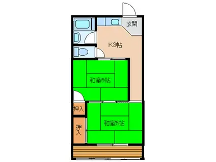 すみれビル(2K/4階)の間取り写真