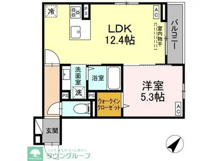 ASSET-COURT曙町(1LDK/3階)の間取り写真