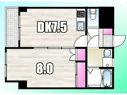 MJ POINT(1DK/4階)の間取り写真