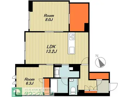 ラピス ラズリ(2LDK/1階)の間取り写真