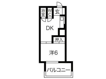 はとビル(1DK/5階)の間取り写真