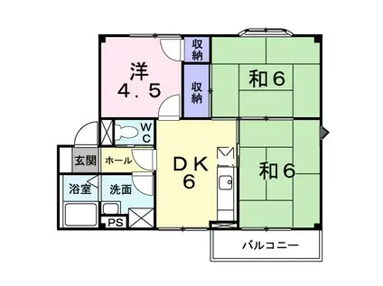 ヴィクトリアガーデン 4(3DK/2階)の間取り写真