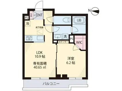 BRANCHENAKANOSHIMBASHI(1LDK/1階)の間取り写真