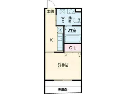 セレーノはびきの(1K/1階)の間取り写真