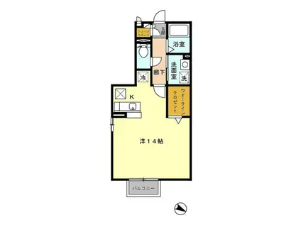 メゾンクレール(ワンルーム/1階)の間取り写真