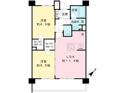  ヴェールクレール永福(2LDK/7階)の間取り写真
