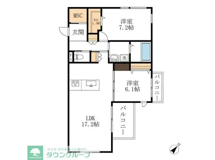 シュロスベルグ(2LDK/3階)の間取り写真