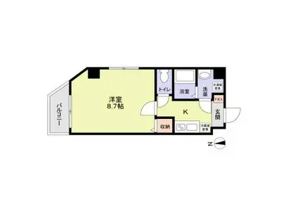 エルイーヒルズ ヨコヤマチョウ(1K/10階)の間取り写真