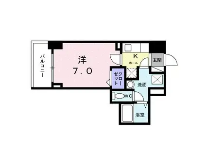 松江3丁目マンション(1K/4階)の間取り写真