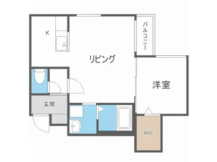 CREA ノース15B(1LDK/2階)の間取り写真