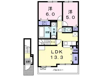 サンリット・8(2LDK/2階)の間取り写真