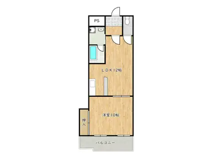 新栄プロパティー藤ヶ丘(1LDK/2階)の間取り写真