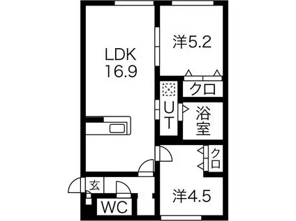 プランドール35(2LDK/2階)の間取り写真