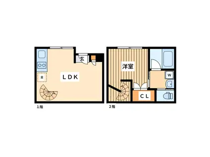 オトノマハウス八王子(1LDK/1階)の間取り写真