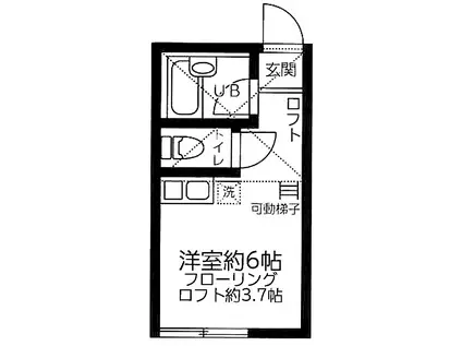 ユナイト小田ケニーロバーツ(ワンルーム/2階)の間取り写真