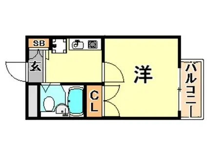 神戸リブプレイス深江南(1K/3階)の間取り写真