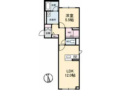 MASSIMO FELICE(1LDK/1階)の間取り写真