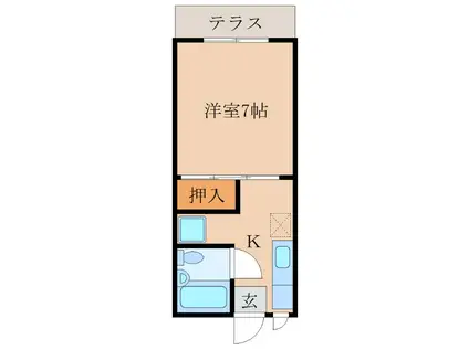 サンシャインKANOYA(1K/1階)の間取り写真