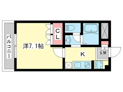 FINE145M(1K/2階)の間取り写真