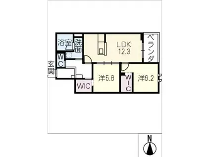 アルカディアSOU(2LDK/3階)の間取り写真