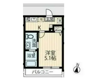 LAROCHELLE杉田(1K/2階)の間取り写真