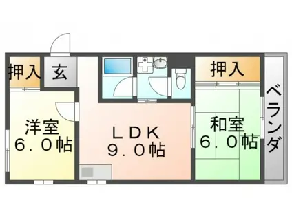 サン春日第1マンション(2LDK/3階)の間取り写真