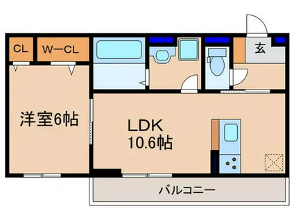 エレガンスビュー(1LDK/2階)の間取り写真