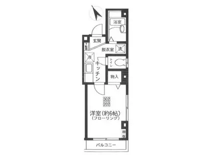 東京メトロ銀座線 末広町駅(東京) 徒歩3分 4階建 築24年(1K/3階)の間取り写真