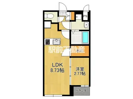 RESIDENCE MIYA(1LDK/1階)の間取り写真