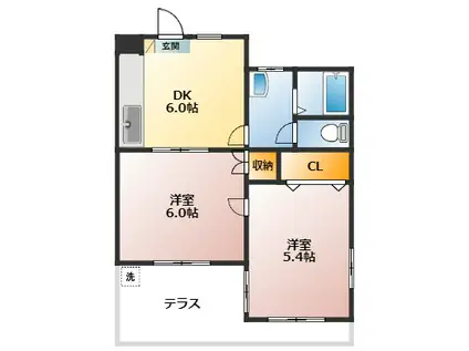 第3サンライズマンション(2DK/1階)の間取り写真