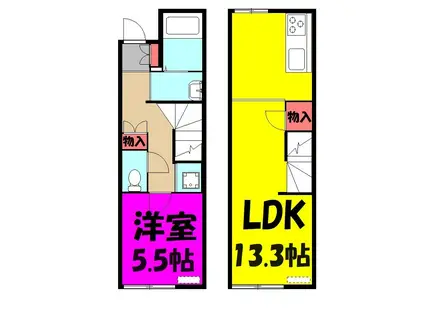カラーズ(1LDK/1階)の間取り写真