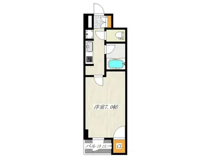 セントパレス王子(1K/3階)の間取り写真